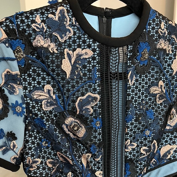 Self Portrait Florence Mini Cut Out Dress Blue Size 4 - Picture 5 of 13